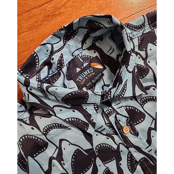 Trunks Surf And Swim CO. Shark Blue Shorts and Shirt Size XL YOUTH Sanro Short - Picture 2 of 8